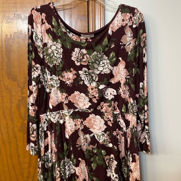 LOFT OUTLET UEC Womens size XL red floral 3/4 length sleeve white green burgundy - Picture 13 of 15